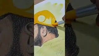 MS Dhoni color sketch pencil drawing ✨️ 💛#shorts #drawing #msdhoni #viral
