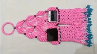 Macrame mobile holder with Double  pockets ||