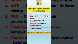 Selection of Reactor | Chemical Reaction Engineering #chemicaladda #chemicalengineering #reactor