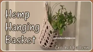 Hemp Hanging Basket Crochet Pattern #crochet #sarasach #yarn