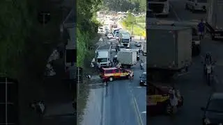 Novas imagens do acidente na rodovia Ivo Silveira, em Brusque, revelam tr&acirc;nsito lento no local