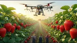Inside High Tech Strawberry Farming 🍓 | Smart Drones & Modern Agriculture