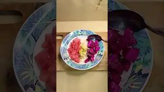fruit oatmeal breakfast bowl🍉🥑#asmr #food
