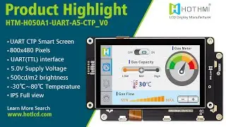 5-inch UART smart serial port screen 800x480 resolution capacitive touch screen#chinafactory