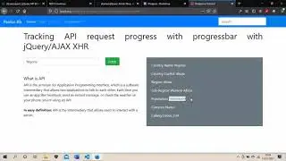 Connect to an API & Track API request progress with Progress bar with jQuery/AJAX