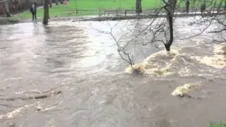 River Tame burst banks in Uppermill