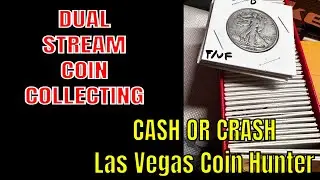 Dual stream coin collecting with Las Vegas coin hunter.  Two streams for one. ￼