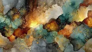 Abstract earth tones marbleized watercolor. 1 hour 4K TV Wall Art screensaver.