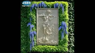 A very beautiful white marble wall relief of an elegant woman with a violin
