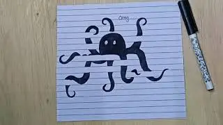 Black Octopus Inspired Math Art | Artistic Geometry@freeart207 