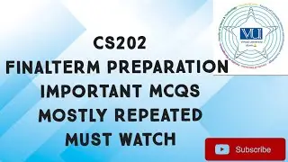 CS202 Finalterm Preparation Important Mcqs | cs202 finalterm preparation | cs202 finalterm mcqs