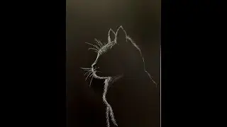 tuto facile et rapide : une silhouette de chat au pastel