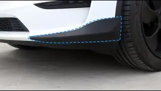 Tesla Model Y Front Bumper Protection Kit - Anti-Collision Lip Spoiler + Corner Guards #Tesla #model