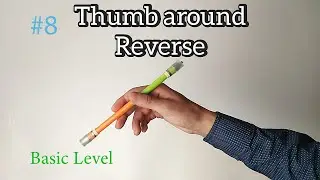 Penspinning для начинающих.  Легкий трюк ручкой.  Thumb around reverse. Penspinning обучение.
