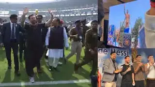 Locura por Messi en India🐐 | Reacci&oacute;n de Messi por su estatua gigante en India