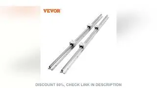 VEVOR Carril Lineal SBR12 2 pcs 1000 mm Carriles de Deslizamiento Lineal y Bloques 4 Bloques SBR12UU