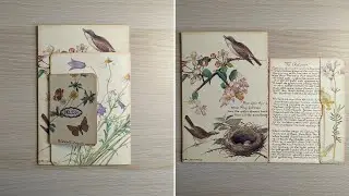 Edith Holden Flip Out Journal Insert Made From Packaging ~ Shop Your Trash ~ Junk Journal Ideas