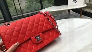 Chanel bag top quality replica CF 25cm red silver metal