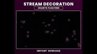 Heart Cartoon Pink Particles Stream Overlay &ndash; Animated Twitch & OBS Overlay