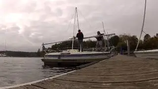 Taking the Mast down on a Kelt 620 sailing boat,