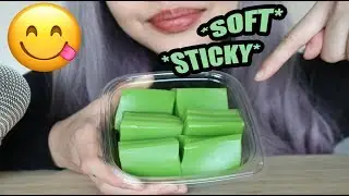 ASMR eating Pig&rsquo;s Skin Cake | Thai Layer Cake *Soft, Sticky, Chewy, Squishy Eating Sounds*