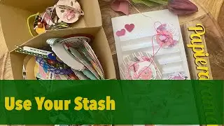 Karte basteln | Embellishments aus Papierresten | DIY | Sticker TEDi | Papierdrama 🌷[watch me craft]