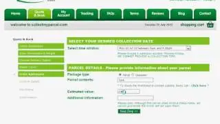 collectmyparcel.com - How to get Parcel Delivery Quote and Book