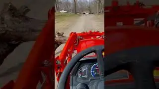 JU Fabworks work master on Kubota b2301 carrying a good size log