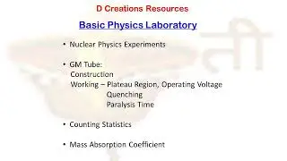 Nuclear Physics Experiment, Operating voltage, GM Tube, Quenching, Laboratory, D Creations Resources