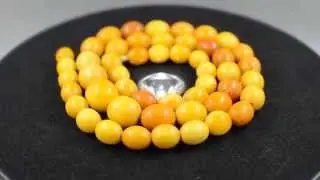 波羅的海琥珀 Antique natural round beads Baltic amber necklace 29.5 gr 天然琥珀