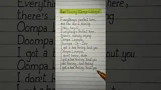 jagwar twin bad feeling (oompa loompa) (slowed + verb) lyrics