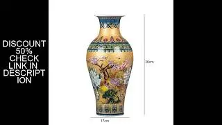 36cm/Golden Jingdezhen ceramics, Chinese style enamel colored vase decorations, home decor, living r