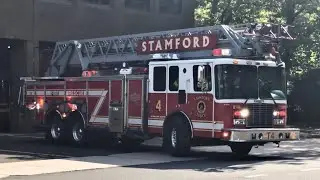 *HI-LO siren* Stamford fire department engine 1, truck 4, and unit 4 responding 7/15/22