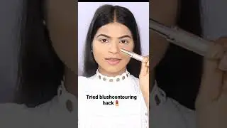 Tried viral blushcontouring Hack using red💄yay or nayy😱😱...#shorts#youtube#makeup