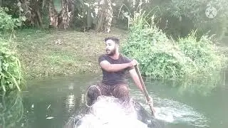 Fish hunting with kuruva nylon net