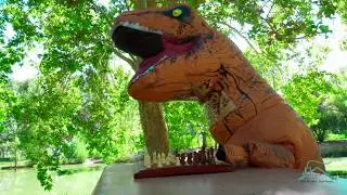 Home shopping with T-Rex and Mega-Shark