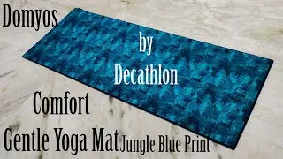 Domyos Comfort Gentle Yoga Mat 8mm Jungle Blue Print | Decathlon |