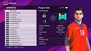 PES 2020 New Licensed Europe National team Ratings And Faces