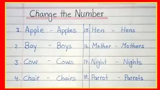 50 Change the number in english | Vachan Badlo | 50 Change the numbers | Singular and plural |