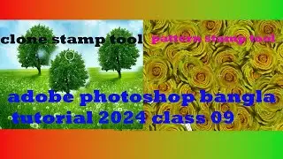 adobe photoshop bangla tutorial 2024 clone stamp tool & pattern stamp tool class 09
