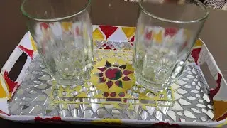 Part 2पुरानी ट्रे से बनाई शानदार डेकोरेटिव ट्रे | Handmade Art”#creativecreation #homemadecreations 