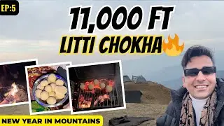 Bihar Ka Famous Litti Chokha at 11,000 Ft 😱 | New Year in Shoja 🔥 | Bonfire & Cold Night Cafe Stay