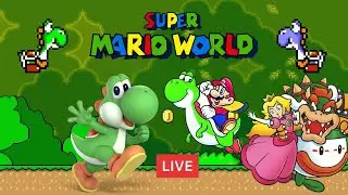 Super Mario World Live Stream Full Playthrough Best SNES! & Dinosaur Land Saved :))