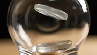Crystal Savings &ndash; Glass Coins in a Glass Piggy Bank