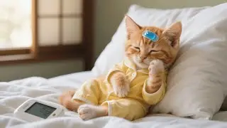 Ginger Kitten Had a Fever While Mama Cat Was Away &mdash; But She Knew How to Care for Herself 🐱🌡️