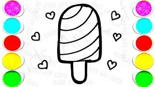 Ice Cream Drawing and Coloring |Popsicle Drawing for Kids