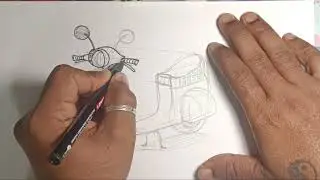 Draw scooter easy ways//#scooter 🛵