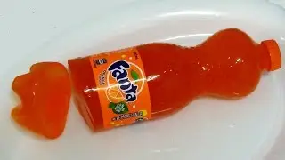 Fanta: How to make jelly gummy orange Fanta soda bottle jello shape easy step by step guide DIY