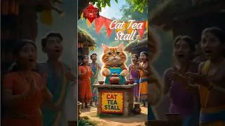 The Cat Who Opened a Tea Stall in the Village 🍵 | Funny Animated Story | #shorts #funny #aivideo