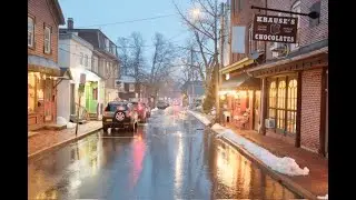 Cloudy Rain Walk Through New Paltz, NY 🌧️ | Downtown Walking Tour | Natural Street Sounds 4K